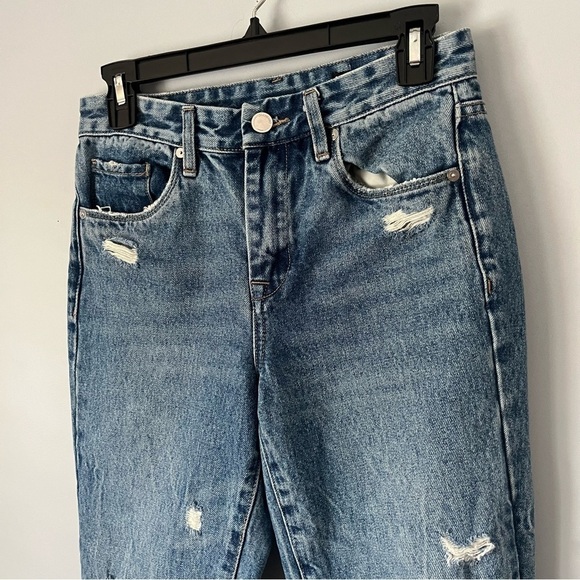 Blank NYC The Madison High Rise Crop Shark Bite Ankle Hem Mom Jeans Size 25 - Picture 6 of 15